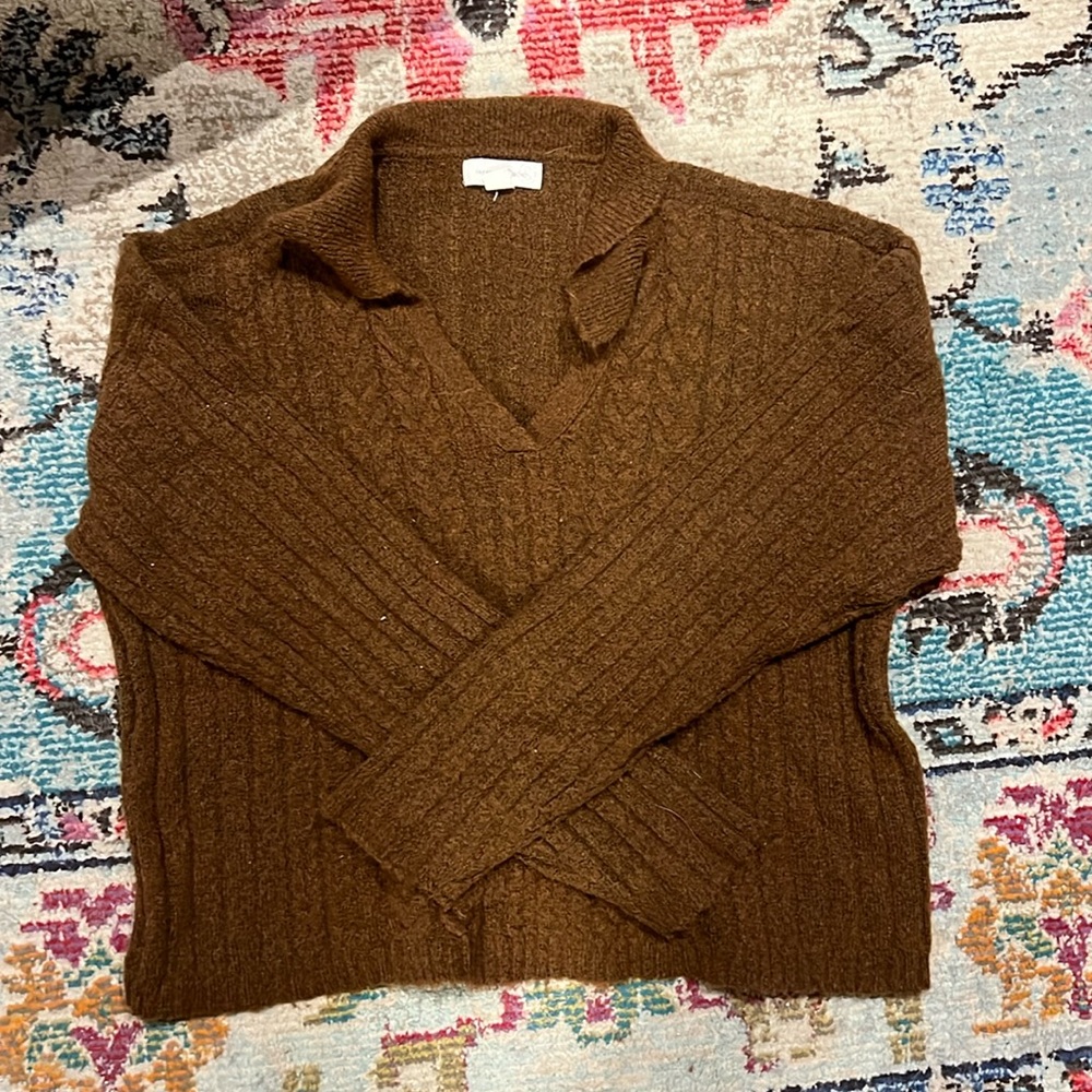 Brown Cableknit Sweater